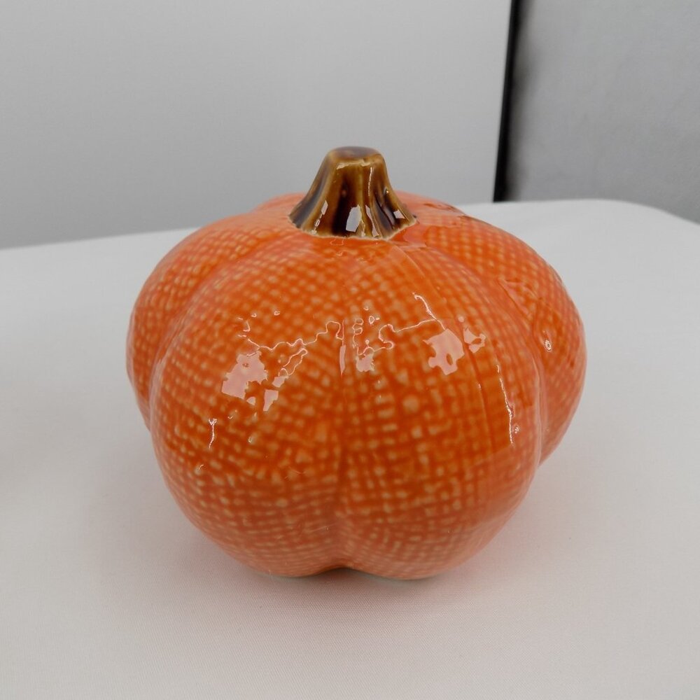 Set of 3 Ashland Ceramic Pumpkins Fall Heirloom Harvest Tabletop Decor New - Picture 7 of 9